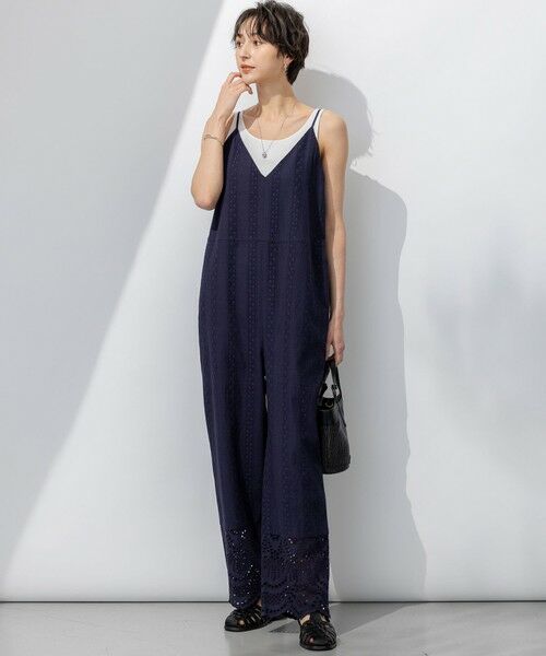 L size ONWARD(大きいサイズ) / エルサイズオンワード サロペット・オールインワン | 【洗える】コットンエンブロイダリー オールインワン | 詳細6