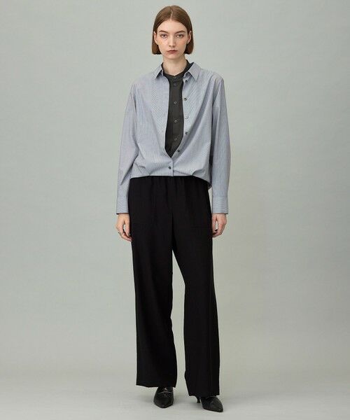 L size ONWARD(大きいサイズ) / エルサイズオンワード その他パンツ | 【人気のため新色追加・接触冷感・洗える】 ワッシャーツイル ワイドストレートパンツ | 詳細4