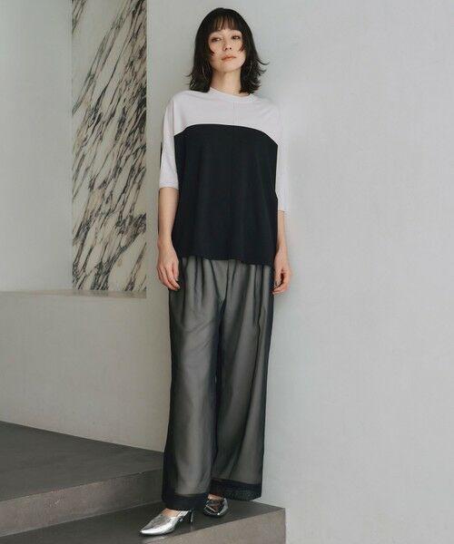 L size ONWARD(大きいサイズ) / エルサイズオンワード その他パンツ | 【洗える】 シアーレイヤードパンツ | 詳細2