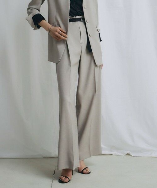 L size ONWARD(大きいサイズ)/エルサイズオンワード 【WEB&一部店舗限定】 SerikaWorsted ワイドパンツ ベージュカーキ系 42 L size ONWARD(大きいサイズ)/エルサイズオンワード 【WEB&一部店舗限定】 SerikaWorsted ワイドパンツ ベージュカーキ系 42