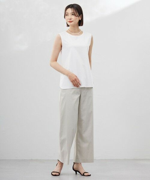 L size ONWARD(大きいサイズ) / エルサイズオンワード その他パンツ | 【洗える・接触冷感・吸水速乾】ドライリネンストレッチ ワイド パンツ | 詳細5