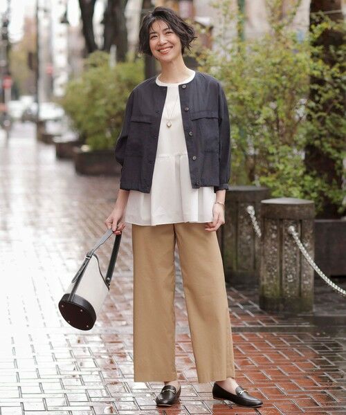 L size ONWARD(大きいサイズ) / エルサイズオンワード その他パンツ | 【洗える・接触冷感・吸水速乾】ドライリネンストレッチ ワイド パンツ | 詳細8