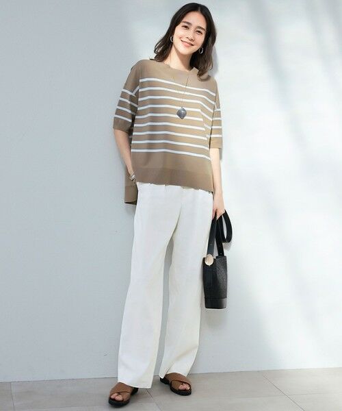 L size ONWARD(大きいサイズ) / エルサイズオンワード その他パンツ | 【セットアップ対応・洗える】LIPストレッチワイドストレート パンツ | 詳細2