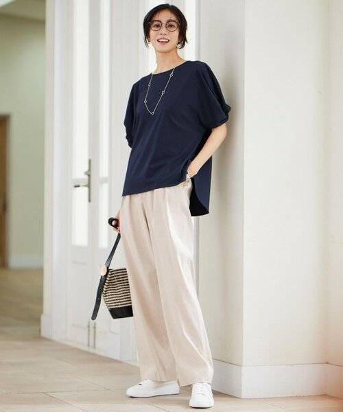 L size ONWARD(大きいサイズ) / エルサイズオンワード その他パンツ | 【セットアップ対応・洗える】LIPストレッチワイドストレート パンツ | 詳細16