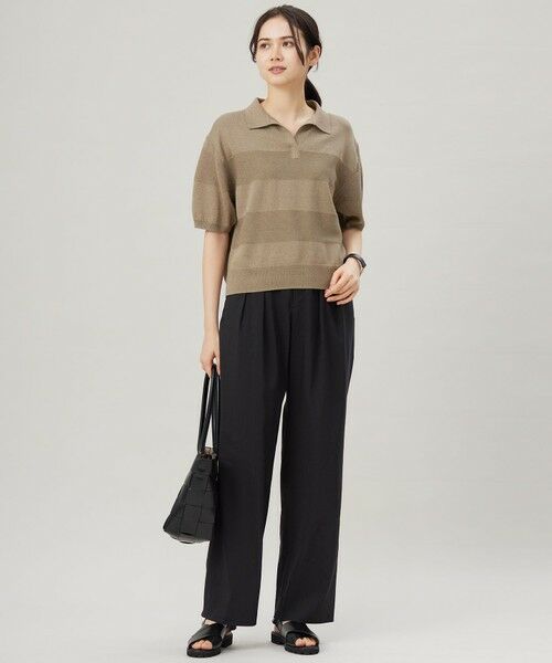 L size ONWARD(大きいサイズ) / エルサイズオンワード その他パンツ | 【セットアップ対応・洗える】LIPストレッチワイドストレート パンツ | 詳細25