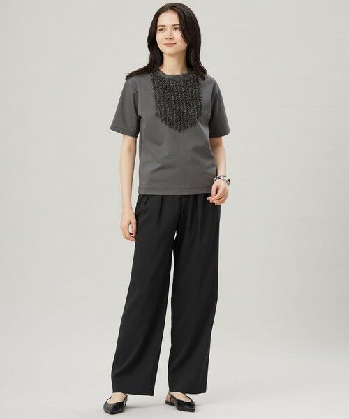 L size ONWARD(大きいサイズ) / エルサイズオンワード その他パンツ | 【セットアップ対応・洗える】LIPストレッチワイドストレート パンツ | 詳細28