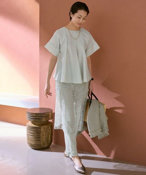 L size ONWARD(大きいサイズ) / エルサイズオンワード その他パンツ | 【SHIHOさん着用・昨年大好評・新色追加・後ろウエストゴム】シェルタリングテーパード パンツ | 詳細18