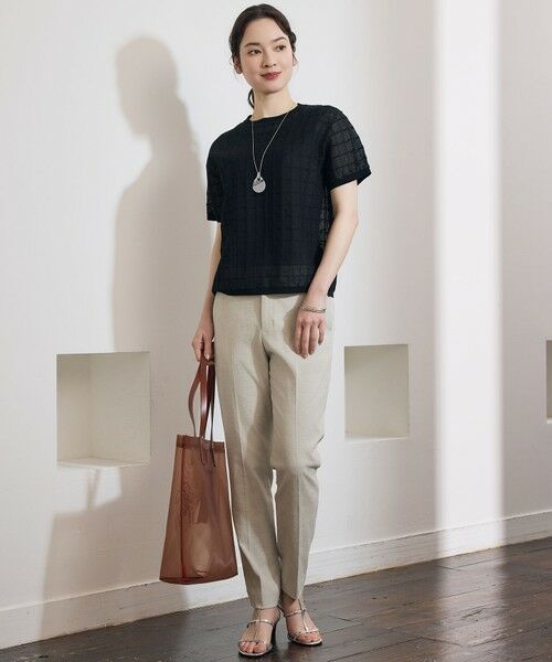 L size ONWARD(大きいサイズ) / エルサイズオンワード その他パンツ | 【SHIHOさん着用・昨年大好評・新色追加・後ろウエストゴム】シェルタリングテーパード パンツ | 詳細21