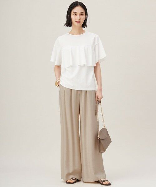 L size ONWARD(大きいサイズ) / エルサイズオンワード その他パンツ | 【SHIHOさん着用・ご好評アイテム・新色追加・セットアップ対応】エアリーツイルワイド パンツ | 詳細3