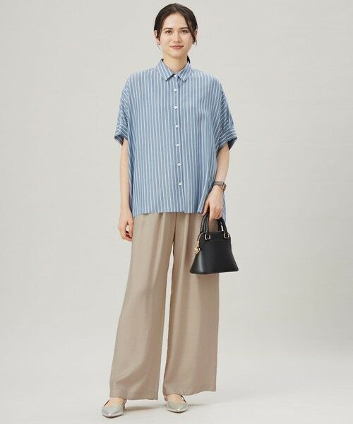 L size ONWARD(大きいサイズ) / エルサイズオンワード その他パンツ | 【カタログ掲載・セットアップ対応・接触冷感・UVケア・洗える】エアリーツイルワイド パンツ | 詳細2