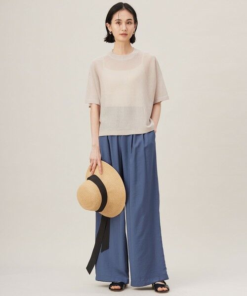 L size ONWARD(大きいサイズ) / エルサイズオンワード その他パンツ | 【カタログ掲載・セットアップ対応・接触冷感・UVケア・洗える】エアリーツイルワイド パンツ | 詳細10