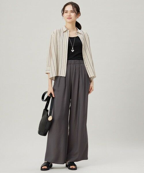 L size ONWARD(大きいサイズ) / エルサイズオンワード その他パンツ | 【カタログ掲載・セットアップ対応・接触冷感・UVケア・洗える】エアリーツイルワイド パンツ | 詳細18