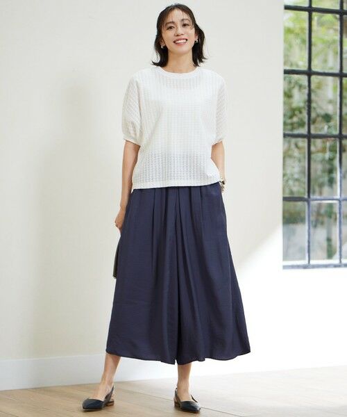 L size ONWARD(大きいサイズ) / エルサイズオンワード ショート・ハーフ・半端丈パンツ | 【カタログ掲載・ご好評アイテム・累計2500本・新色追加・ウエストゴム・セットアップ対応】エアリーツイルキュロット パンツ | 詳細22