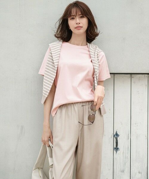 L size ONWARD(大きいサイズ) / エルサイズオンワード その他パンツ | 【接触冷感/UVカット/洗える】ドライスラブストレッチ ワイド パンツ | 詳細4