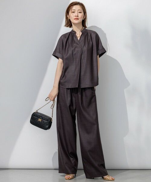 L size ONWARD(大きいサイズ) / エルサイズオンワード その他パンツ | 【接触冷感/UVカット/洗える】ドライスラブストレッチ ワイド パンツ | 詳細12