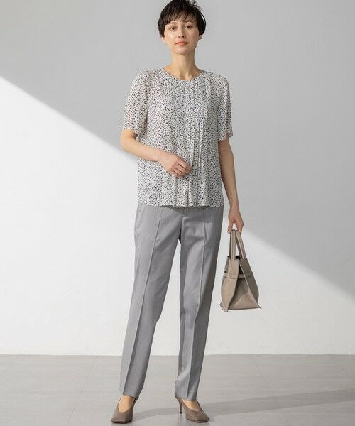 L size ONWARD(大きいサイズ) / エルサイズオンワード その他パンツ | 【セットアップ対応/洗える】ストレッチシャンブレー テーパード パンツ | 詳細1