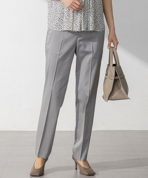 L size ONWARD(大きいサイズ)/エルサイズオンワード 【セットアップ対応/洗える】ストレッチシャンブレー テーパード パンツ ライトグレー系 44 L size ONWARD(大きいサイズ)/エルサイズオンワード 【セットアップ対応/洗える】ストレッチシャンブレー テーパード パンツ ライトグレー系 44