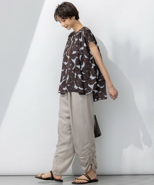 L size ONWARD(大きいサイズ) / エルサイズオンワード その他パンツ | 【接触冷感/洗える】フィブリルツイル シャーリング パンツ | 詳細11