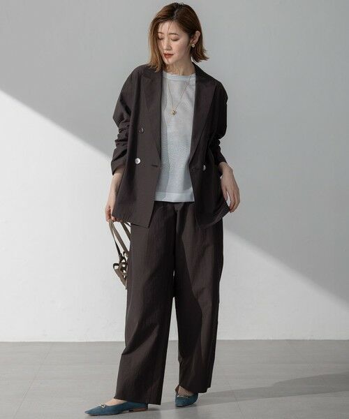 L size ONWARD(大きいサイズ) / エルサイズオンワード その他パンツ | MANTECO ブライトワッシャー ワイド パンツ | 詳細10