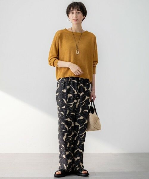 L size ONWARD(大きいサイズ) / エルサイズオンワード その他パンツ | 【洗える】Ratti フラワーアートプリント ワイド パンツ | 詳細12