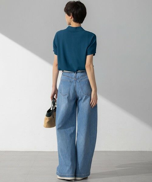 L size ONWARD(大きいサイズ) / エルサイズオンワード デニムパンツ | 【Oggi6月号掲載/接触冷感】23区DENIM サマー タック ワイド パンツ | 詳細10