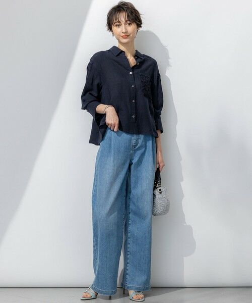 Oggi6月号掲載/接触冷感】23区DENIM サマー タック ワイド