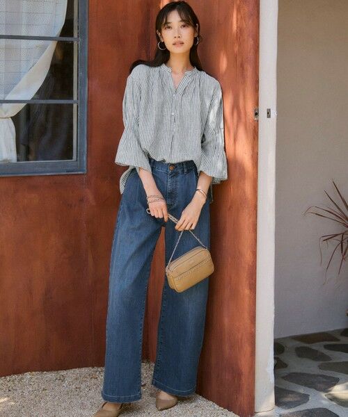 Oggi6月号掲載/接触冷感】23区DENIM サマー タック ワイド