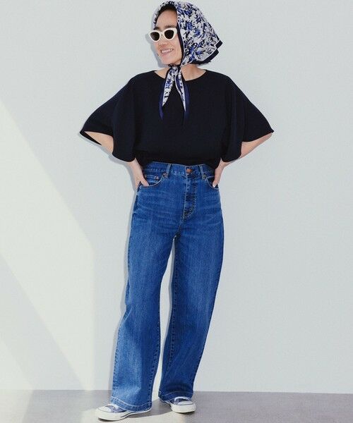 接触冷感】23区DENIM サマー ストレート ワイド パンツ （デニム
