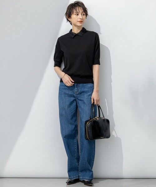 L size ONWARD(大きいサイズ) / エルサイズオンワード デニムパンツ | 【接触冷感】23区DENIM サマー ストレート ワイド パンツ | 詳細23