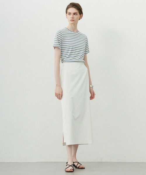 L size ONWARD(大きいサイズ) / エルサイズオンワード ミニ・ひざ丈スカート | 【洗える】シェルタリングドライサテン タイトスカート | 詳細3