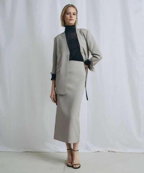 L size ONWARD(大きいサイズ) / エルサイズオンワード ミニ・ひざ丈スカート | 【WEB＆一部店舗限定】 SerikaWorsted スカート | 詳細1