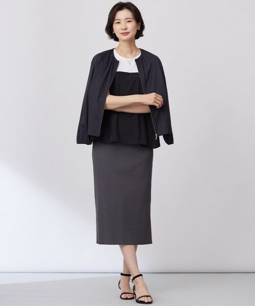 L size ONWARD(大きいサイズ) / エルサイズオンワード ミニ・ひざ丈スカート | 【洗える】リブ ナロー スカート | 詳細8