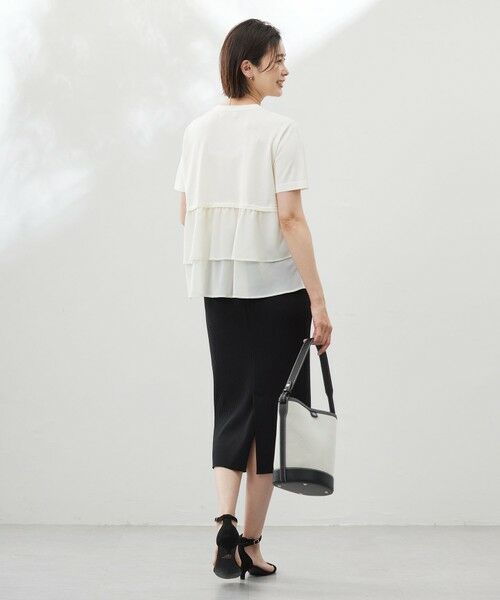 L size ONWARD(大きいサイズ) / エルサイズオンワード ミニ・ひざ丈スカート | 【洗える】リブ ナロー スカート | 詳細22