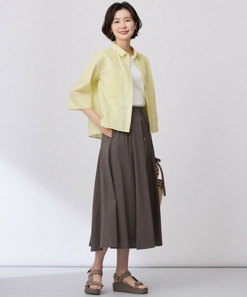 L size ONWARD(大きいサイズ) / エルサイズオンワード ミニ・ひざ丈スカート | 【洗える】トリコットバイオ フレア スカート | 詳細10