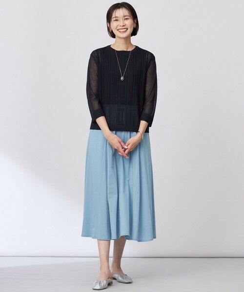 L size ONWARD(大きいサイズ) / エルサイズオンワード ミニ・ひざ丈スカート | 【洗える】トリコットバイオ フレア スカート | 詳細24