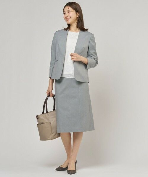 L size ONWARD(大きいサイズ) / エルサイズオンワード ミニ・ひざ丈スカート | 【セットアップ対応・洗える・撥水】コットンFITTY スカート | 詳細4