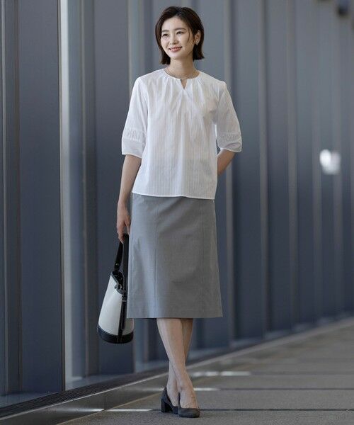 L size ONWARD(大きいサイズ) / エルサイズオンワード ミニ・ひざ丈スカート | 【セットアップ対応・洗える・撥水】コットンFITTY スカート | 詳細2