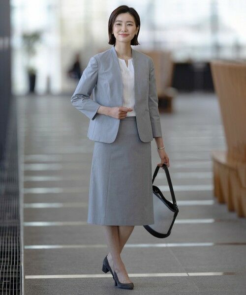 L size ONWARD(大きいサイズ) / エルサイズオンワード ミニ・ひざ丈スカート | 【セットアップ対応・洗える・撥水】コットンFITTY スカート | 詳細3