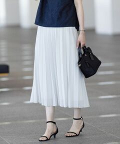 L size ONWARD(大きいサイズ) / エルサイズオンワード ロング・マキシ丈スカート | 【洗える】シアータフタ プリーツ スカート