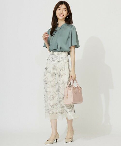 L size ONWARD(大きいサイズ) / エルサイズオンワード ミニ・ひざ丈スカート | 【WEB・一部店舗限定】ハッチングフラワープリント スカート | 詳細8