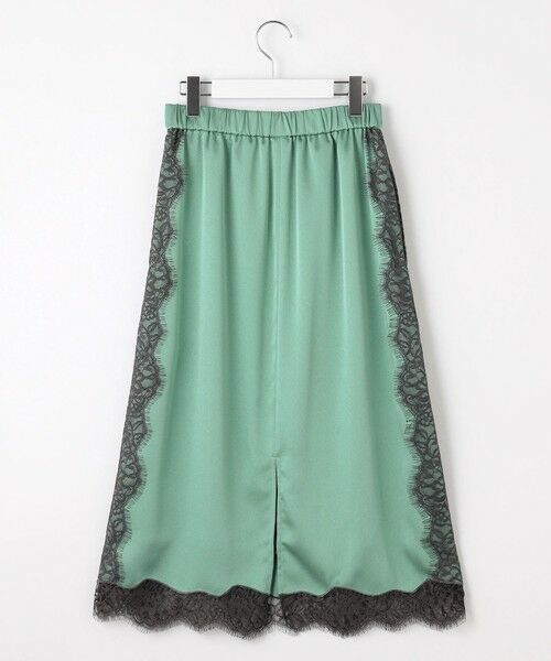 L size ONWARD(大きいサイズ) / エルサイズオンワード ミニ・ひざ丈スカート | 【洗える】サテンレース スカート | 詳細8