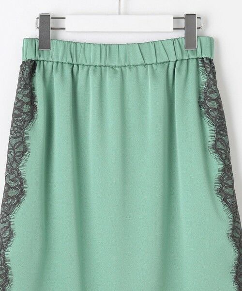 L size ONWARD(大きいサイズ) / エルサイズオンワード ミニ・ひざ丈スカート | 【洗える】サテンレース スカート | 詳細9