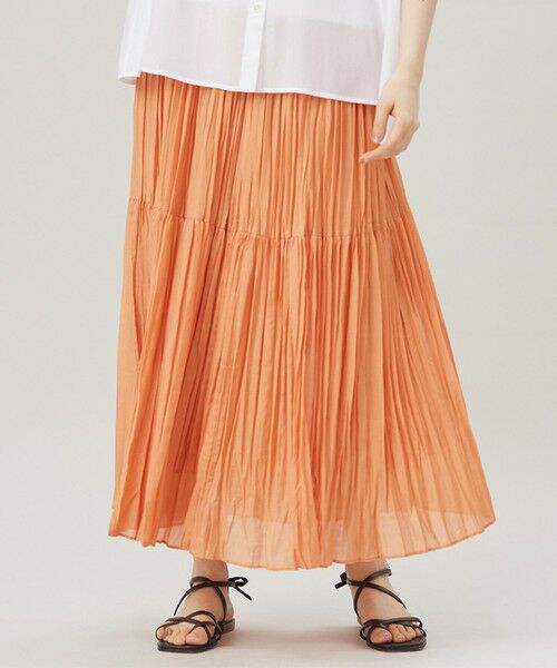 接触冷感・洗える】ハンドワッシャープリーツ スカート （ロング