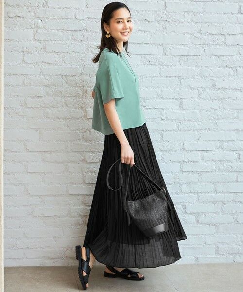 L size ONWARD(大きいサイズ) / エルサイズオンワード ロング・マキシ丈スカート | 【接触冷感・洗える】ハンドワッシャープリーツ スカート | 詳細18