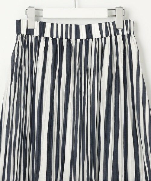 L size ONWARD(大きいサイズ) / エルサイズオンワード ロング・マキシ丈スカート | 【接触冷感・洗える】ハンドワッシャープリーツストライプ スカート | 詳細13
