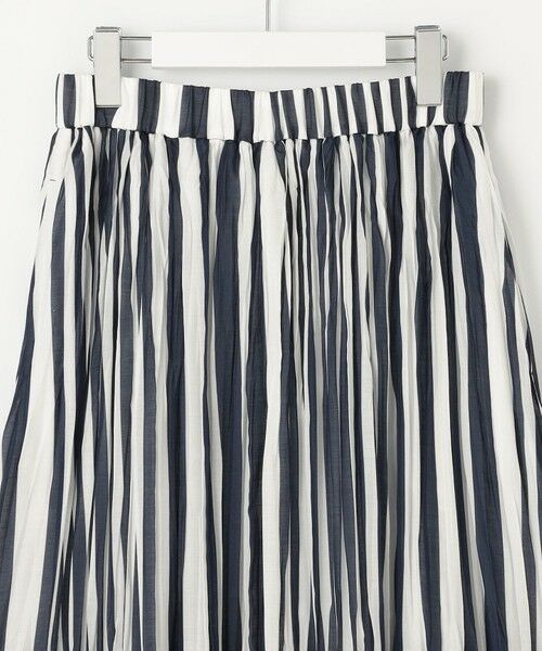 L size ONWARD(大きいサイズ) / エルサイズオンワード ロング・マキシ丈スカート | 【接触冷感・洗える】ハンドワッシャープリーツストライプ スカート | 詳細9