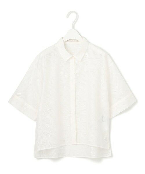 【洗える】ゼブラシアーJQ クロップドシャツ セール】 【洗える】ゼブラシアーJQ クロップドシャツ （シャツ