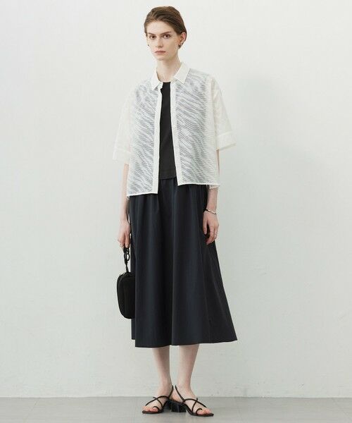 L size ONWARD(大きいサイズ) / エルサイズオンワード シャツ・ブラウス | 【洗える】ゼブラシアーJQ クロップドシャツ | 詳細2