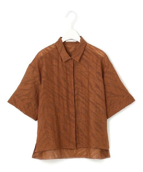 L size ONWARD(大きいサイズ) / エルサイズオンワード シャツ・ブラウス | 【洗える】ゼブラシアーJQ クロップドシャツ | 詳細8