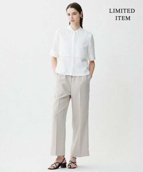 L size ONWARD(大きいサイズ) / エルサイズオンワード シャツ・ブラウス | 【WEB限定・接触冷感・速乾・洗える】シルキーツイル 半袖クロップドシャツ | 詳細2